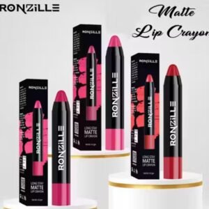 Ronzille matte lip crayon set of 3 – Deep Carmine, Venetian Red, Strawberry shades