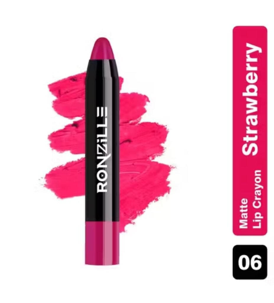 Ronzille matte lip crayon – shade 06 Strawberry in single retractable format