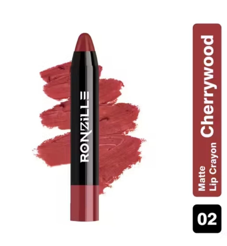 Ronzille matte lip crayon – shade 02 Cherry Wood in single retractable format