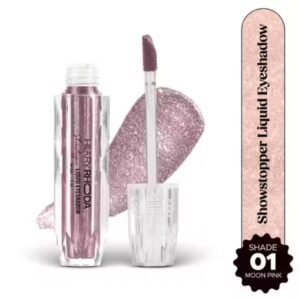 Hilary Rhoda Showstopper liquid eyeshadow – Shade 01 Moon Pink with gel-based shimmer