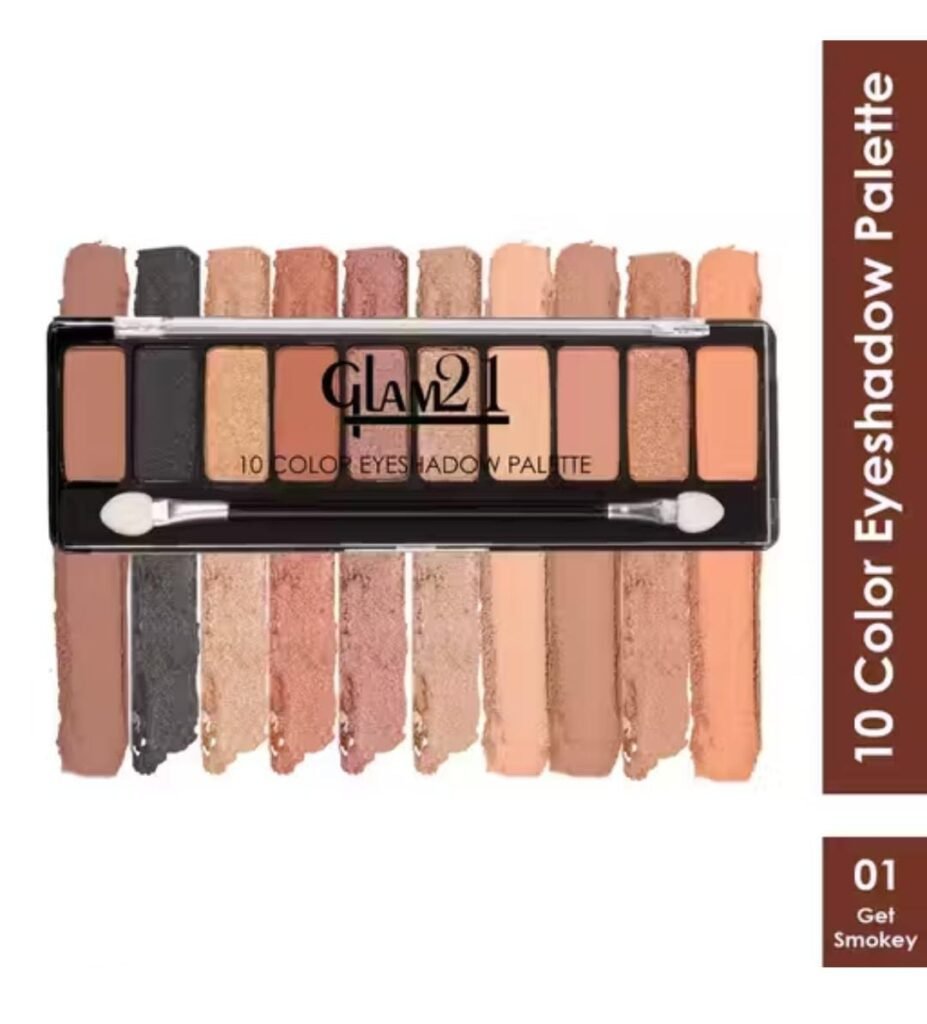 Glam21 Get Smokey eyeshadow palette – Shade 01 with 10 intense smokey tones
