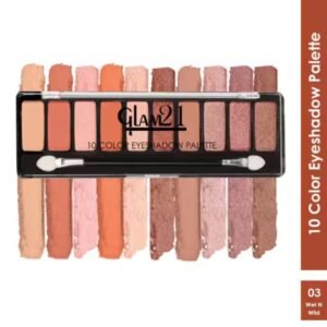 Glam21 Get Smokey Eyeshadow Palette | Shade 03 | 10 Highly Pigmented Colors | Smudge-Free & Long-Lasting