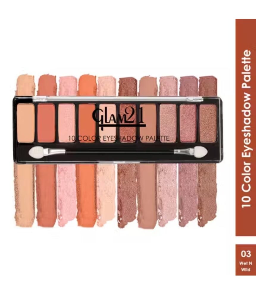 Glam21 Get Smokey Eyeshadow Palette | Shade 03 | 10 Highly Pigmented Colors | Smudge-Free & Long-Lasting
