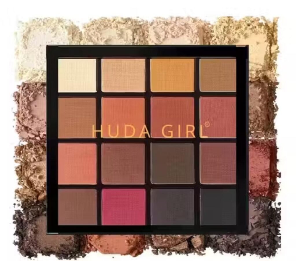 Huda Girl Warm Nude eyeshadow palette – 16 matte and shimmer shades in pro kit