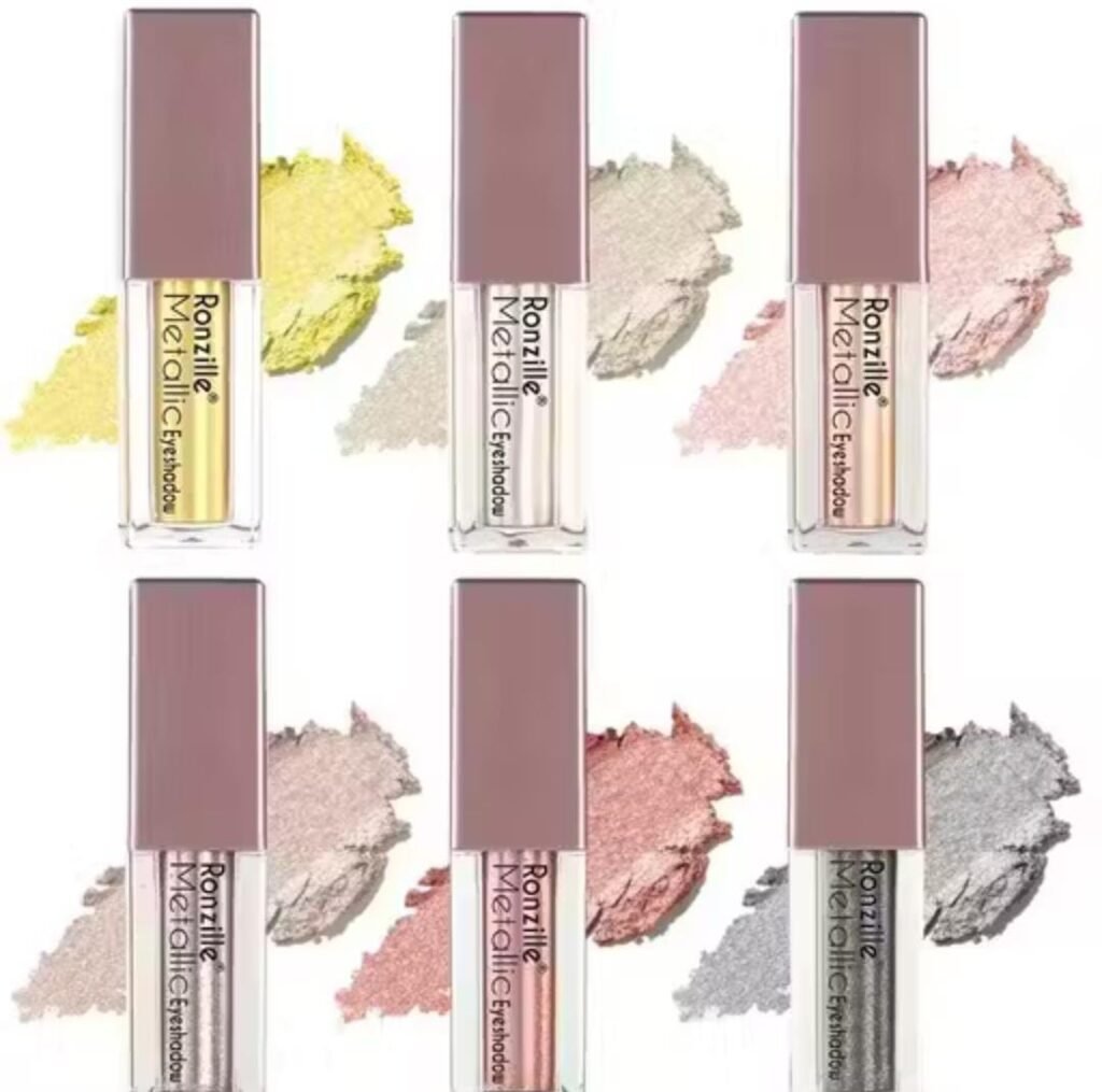 Ronzille metallic shimmer eyeshadow pack – 6 bold shades with party-ready finish