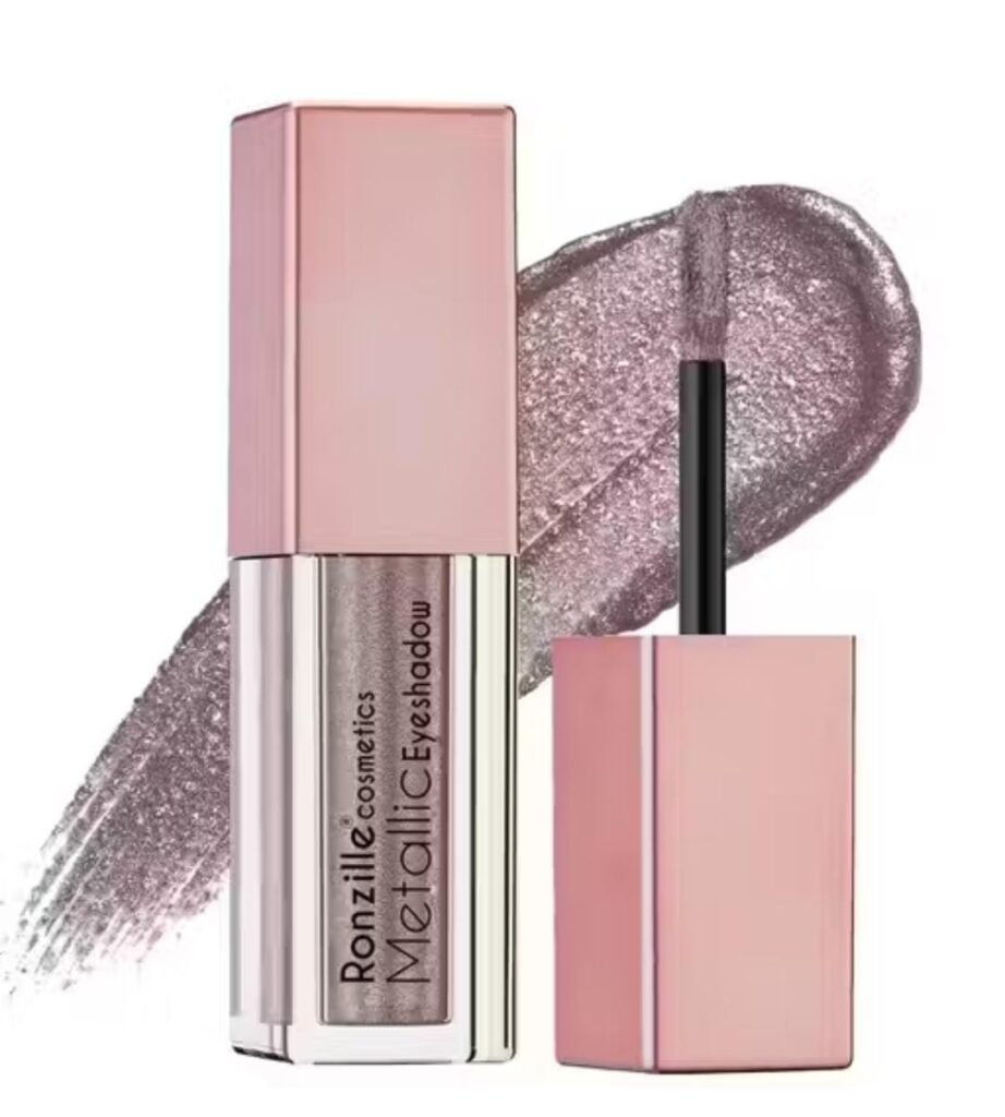 Ronzille metallic shimmer eyeshadow – shade 04 Silver Chrome with foil finish