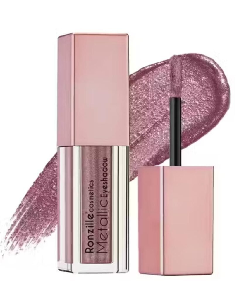 Ronzille metallic shimmer eyeshadow – shade 05 Deep Plum with festive and bridal glow finish
