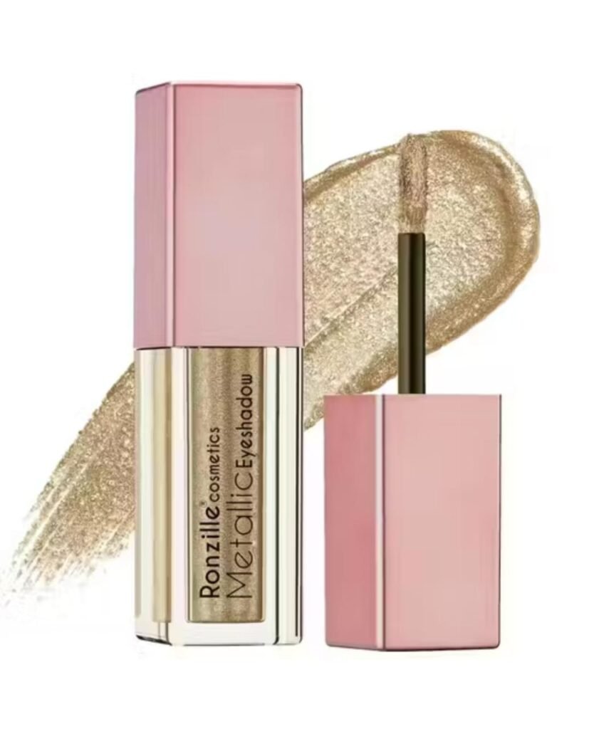 Ronzille metallic shimmer eyeshadow – shade 02 Light Gold with soft foil finish