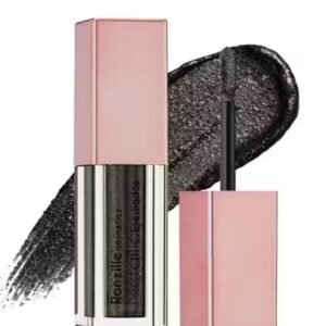 Ronzille metallic shimmer eyeshadow – shade 06 Smokey Black with bold glam finish