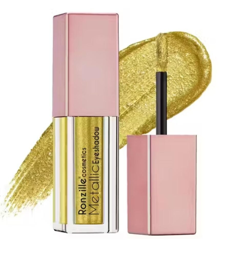 Ronzille metallic shimmer eyeshadow – shade 01 Champagne Gold in bridal glow finish
