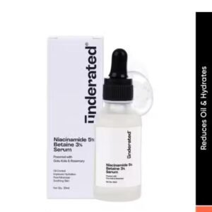 Underated Niacinamide + Betaine serum – 30ml daily skin balancing formula for oil control and hydration