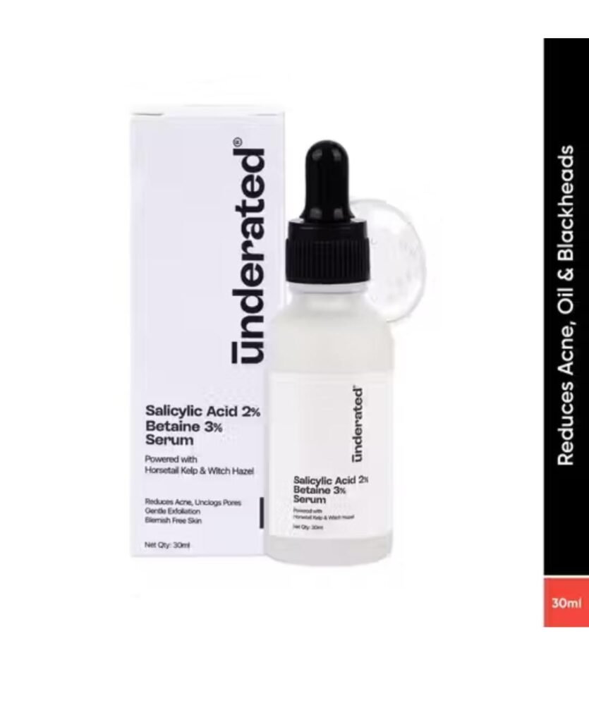 Underated Salicylic Acid + Betaine serum – 30ml exfoliating and hydrating formula for acne and pore care