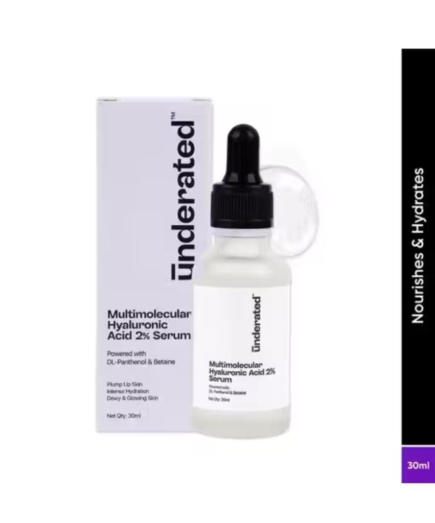 Underated Hyaluronic Acid serum – 30ml lightweight formula for deep hydration and skin plumping