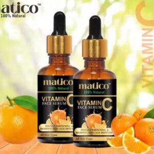 Matico Vitamin C Serum – pack of 2 x 30ml brightening and whitening formula with hyaluronic acid and aloe vera for oily skin