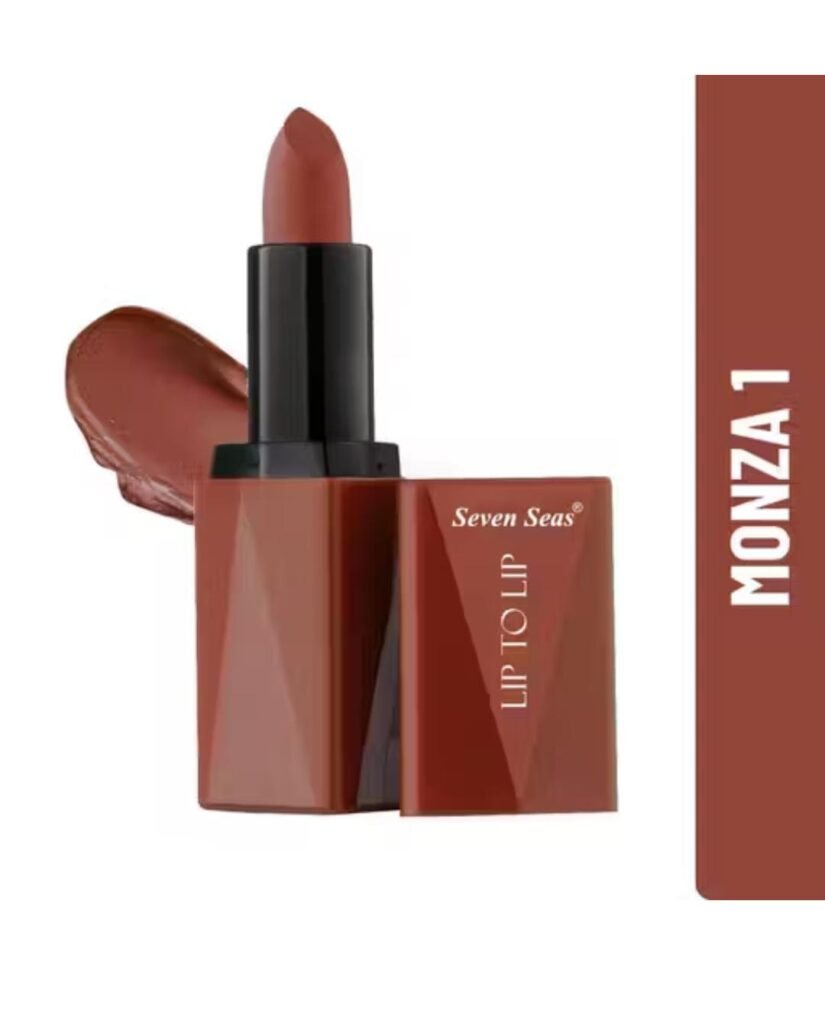 Seven Seas Lip to Lip Matte Lipstick – Shade Monza 1 with bold color and smooth matte finish
