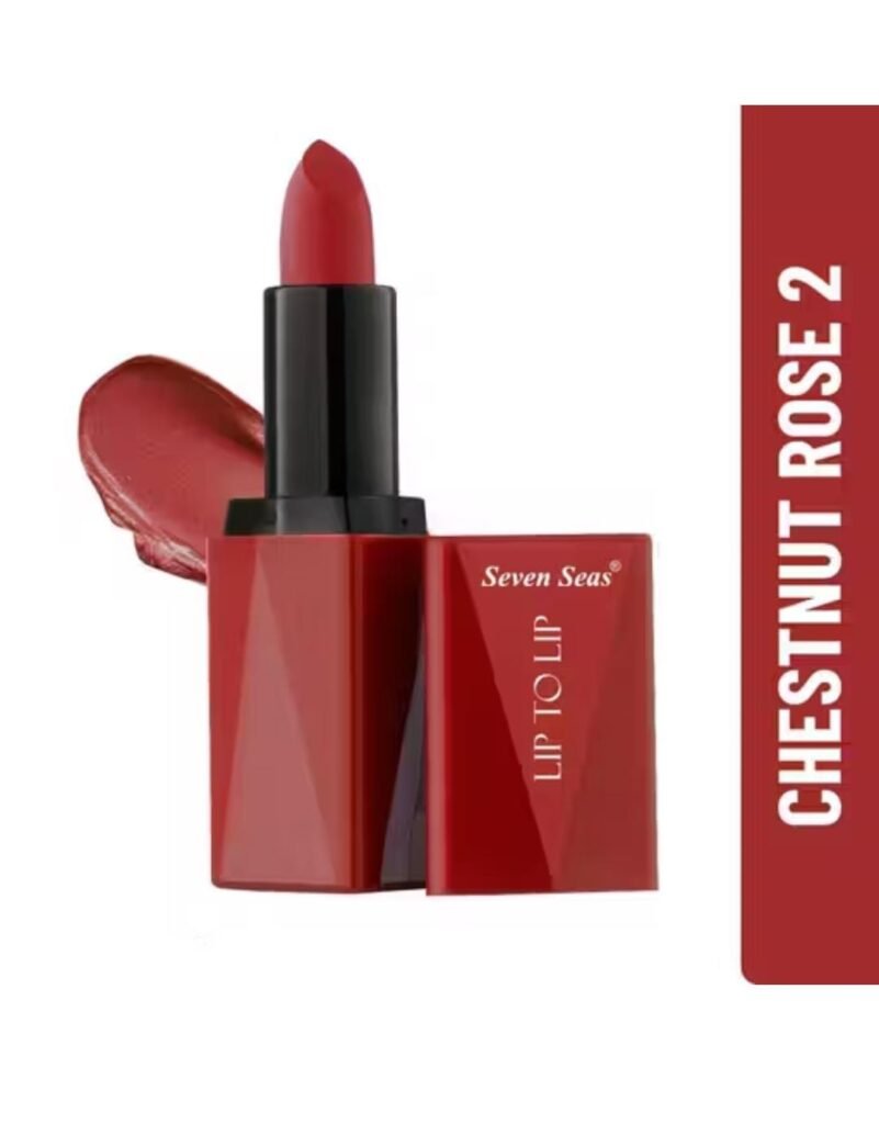 Seven Seas Lip to Lip Matte Lipstick – Shade Chestnut Rose 2 with bold color and smooth matte finish