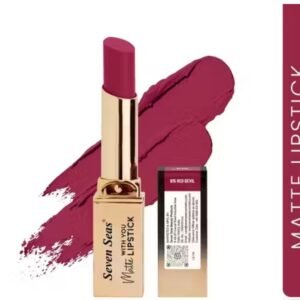 Seven Seas Matte With You Lipstick – Shade Red Devil with powder matte finish and intense color payoff
