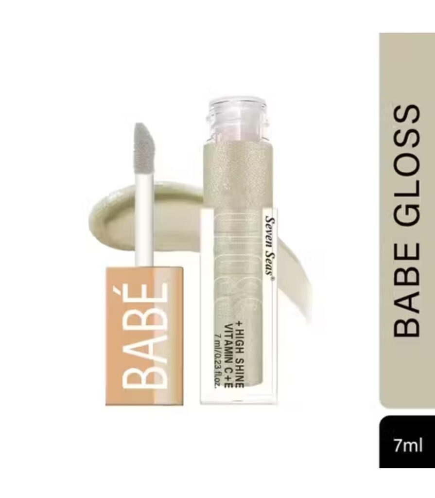 Seven Seas Babe Glittery Lip Gloss – Shade Silver with high shine and non-sticky moisturizing formula