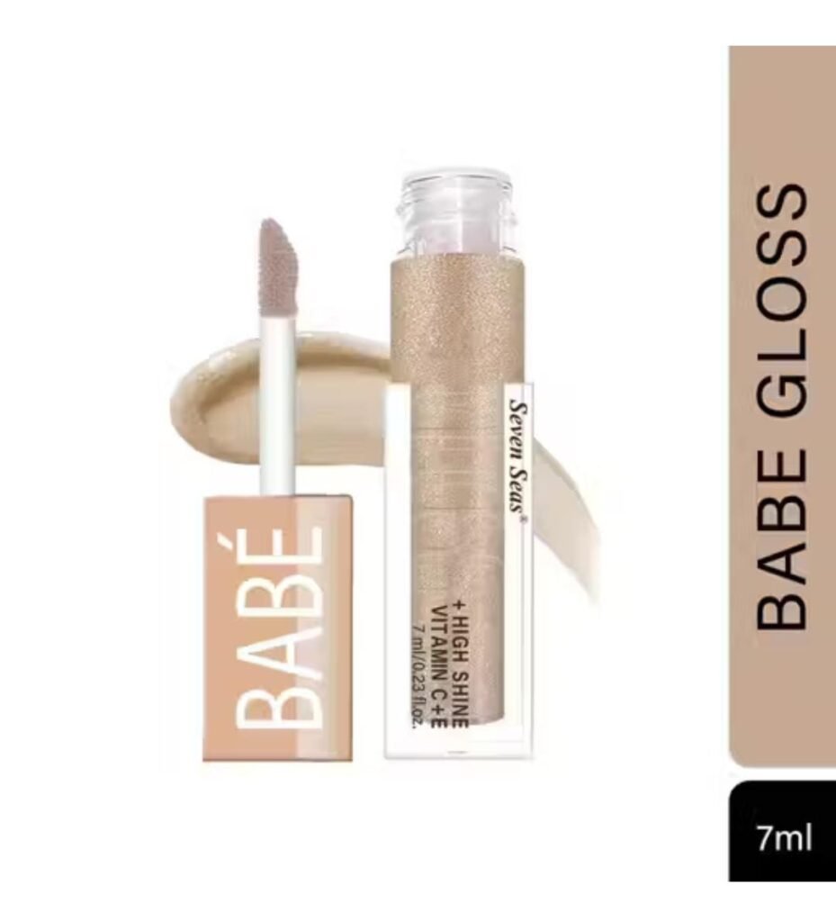 Seven Seas Babe Glittery Lip Gloss – Shade Penny with high shine and non-sticky moisturizing formula