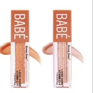 Seven Seas Babe Glittery Lip Gloss – Pack of 2 in Bronze & Penny with high shine and moisturizing formula