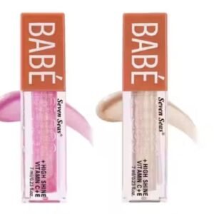 Seven Seas Babe Glittery Lip Gloss – Pack of 2 in Pink & Silver with high shine and moisturizing formula