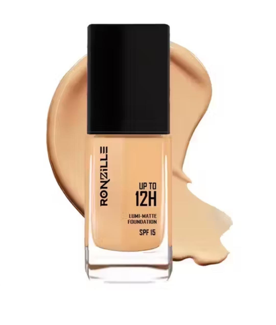 Ronzille Foundation – alternate angle showing bottle design and label details in Shade 03