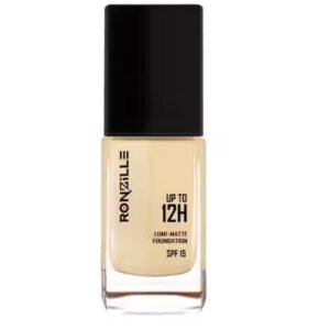 Ronzille Super Stay Lumi Matte Foundation – Shade 01 with 12-hour wear, SPF 15, and lightweight matte finish