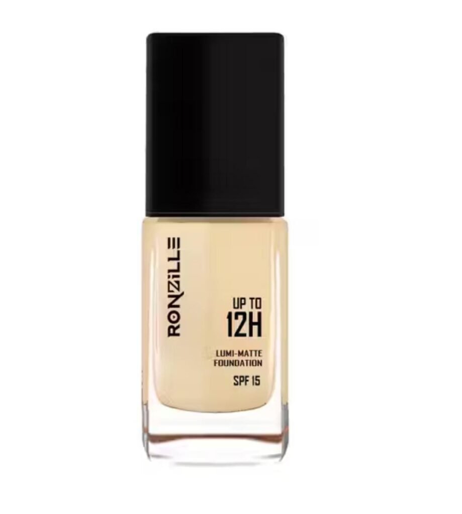 Ronzille Super Stay Lumi Matte Foundation – Shade 01 with 12-hour wear, SPF 15, and lightweight matte finish