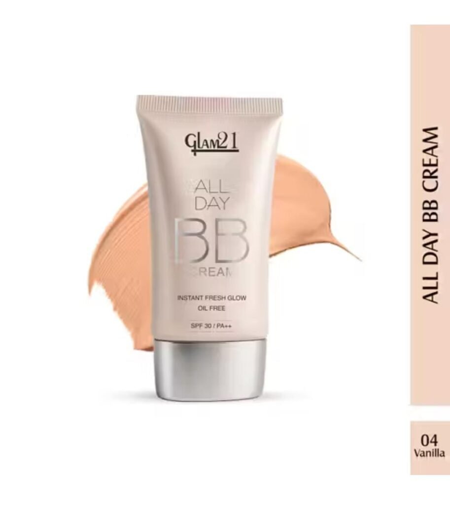 Glam21 BB Cream – Vanilla Shade with SPF 30, oil-free, lightweight and non-greasy formula
