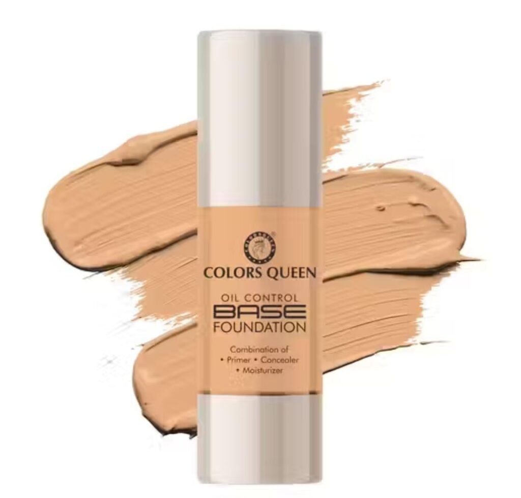 Colors Queen Oil Control Base Foundation – Ivory Shade with matte finish, primer + concealer + moisturizer in 30ml