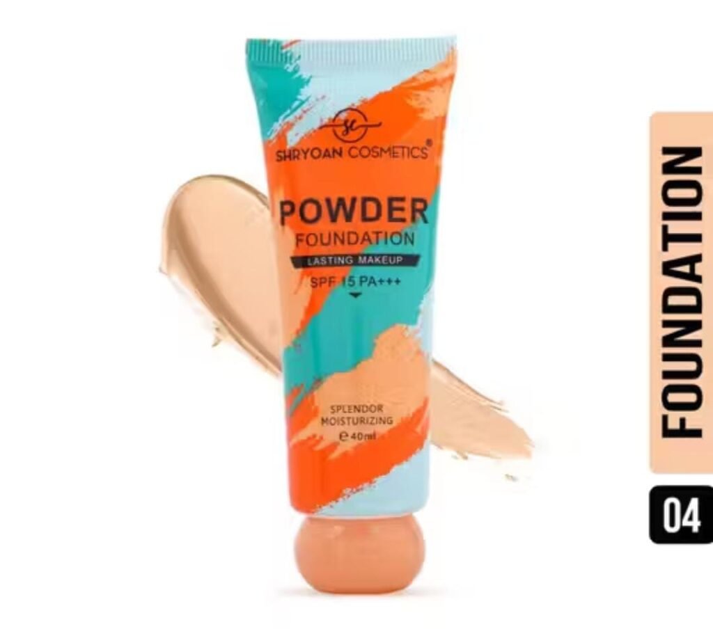 Shryoan Powder Foundation – Shade 04 with creamy full coverage, SPF 15 PA+++, alcohol-free, 16H oil control