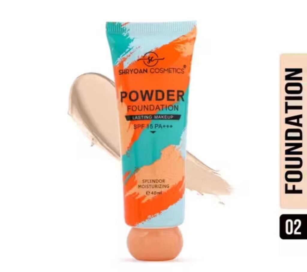 Shryoan Powder Foundation – Shade 02 with creamy full coverage, SPF 15 PA+++, alcohol-free, 16H oil control