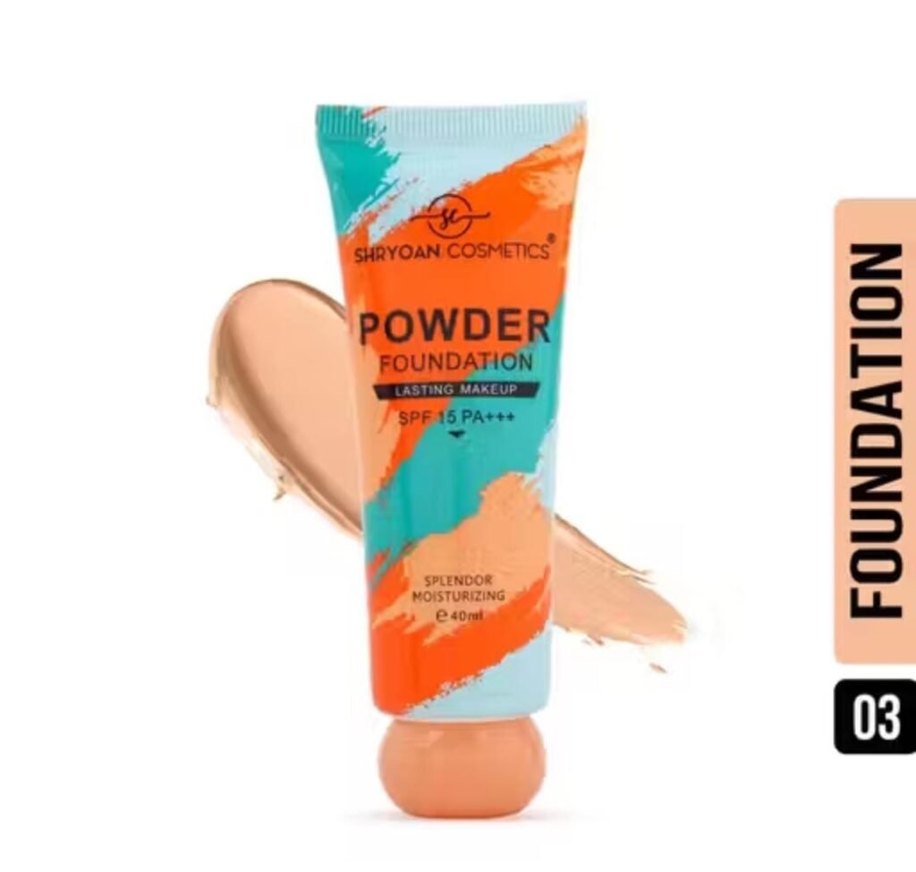 Shryoan Powder Foundation – Shade 03 with creamy full coverage, SPF 15 PA+++, alcohol-free, 16H oil control