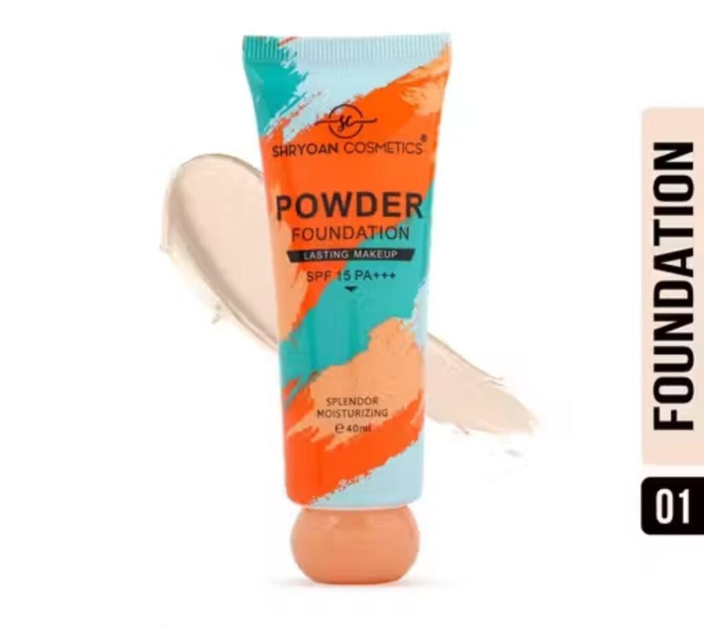 Shryoan Powder Foundation – Shade 01 with creamy full coverage, SPF 15 PA+++, alcohol-free, 16H oil control
