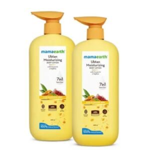 Mamaearth Ubtan Moisturizing Body Lotion | Turmeric & Saffron | 400ml × Pack of 2 | Glowing Skin