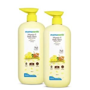 Mamaearth Vitamin C Daily Glow Body Lotion | Skin Brightening with Vitamin C & Honey | 400ml × Pack of 2