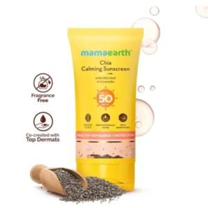 Mamaearth Chia Calming Sunscreen | SPF 50 PA++++ | With Chia Seed & Ceramides | 50g