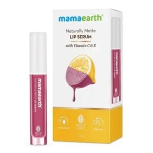 Mamaearth Naturally Matte Lip Serum | Matte Liquid Lipstick | Pink Daffodils | With Vitamin C & E | 3ml | Up to 12-Hour Stay