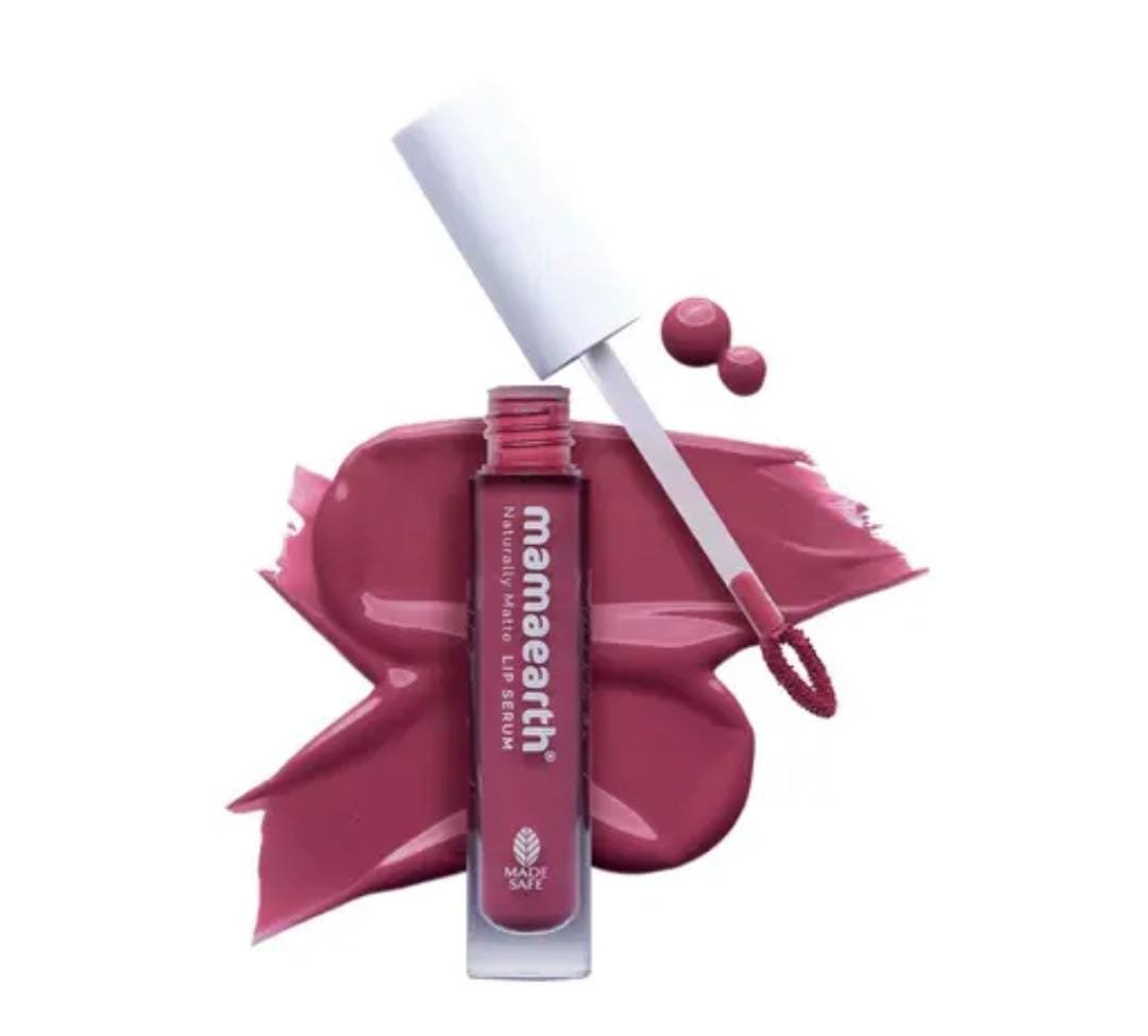 Mamaearth Naturally Matte Lip Serum | Matte Liquid Lipstick | Pink Daffodils | With Vitamin C & E | 3ml | Up to 12-Hour Stay - Image 2