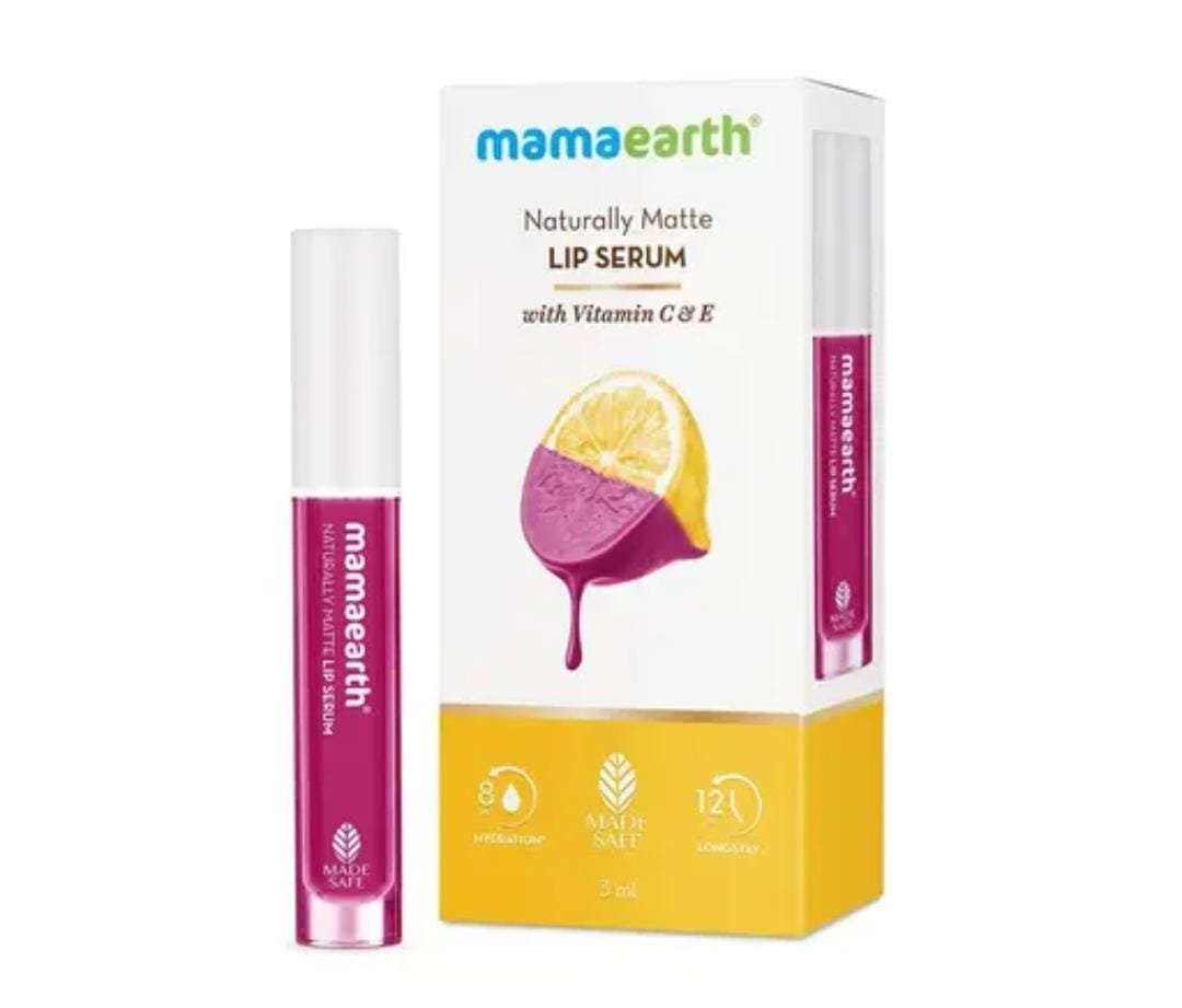 Mamaearth Naturally Matte Lip Serum | Matte Liquid Lipstick | Berrydict Magenta | With Vitamin C & E | 3ml | Up to 12-Hour Stay