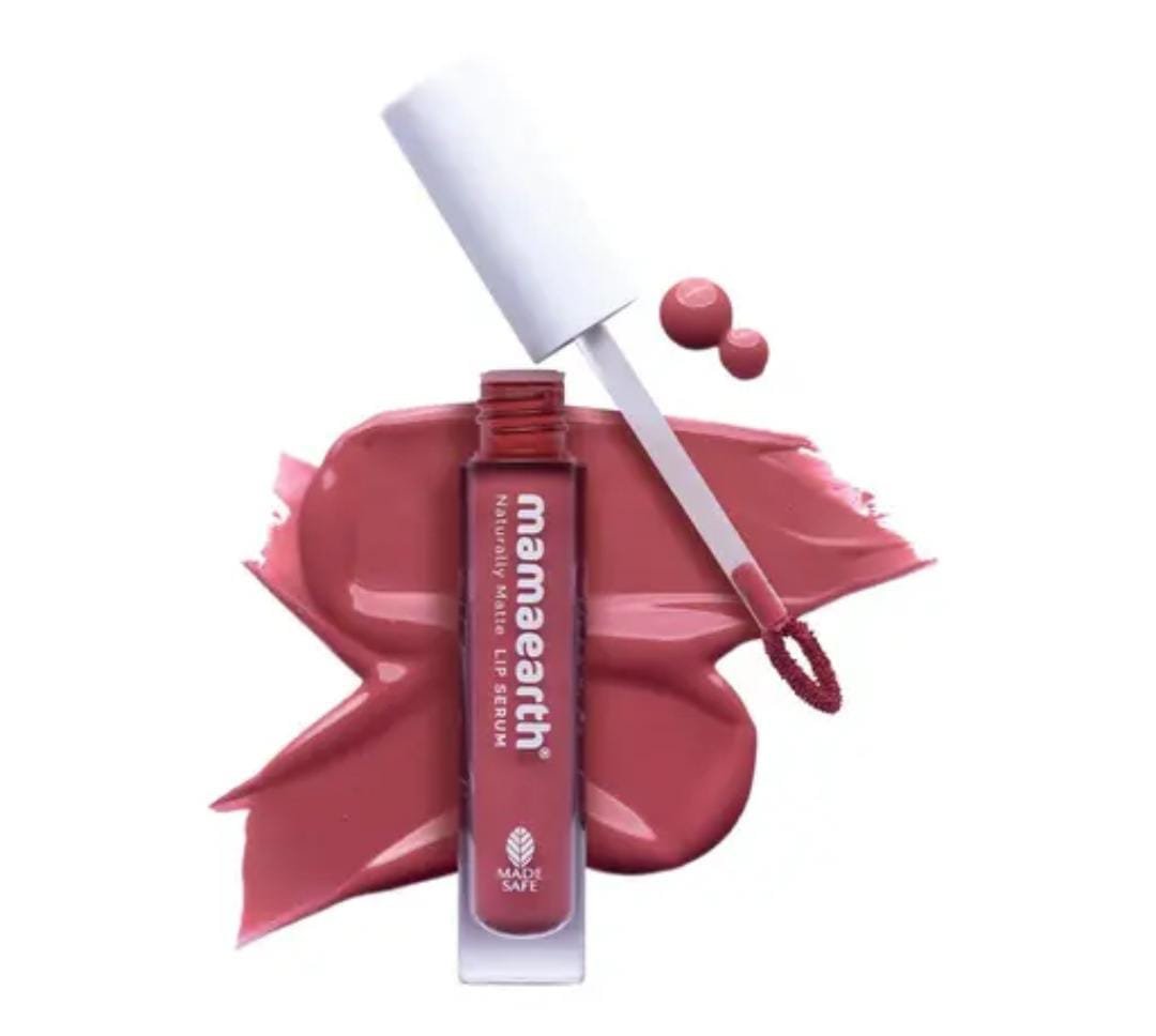 Mamaearth Naturally Matte Lip Serum | Matte Liquid Lipstick | Rosy Nude | With Vitamin C & E | 3ml | Up to 12-Hour Stay - Image 3