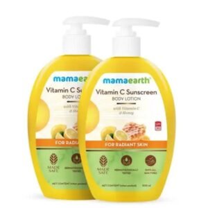 Mamaearth Vitamin C Sunscreen Body Lotion | SPF 30 | With Vitamin C & Honey | Radiant Skin | 300ml × Pack of 2