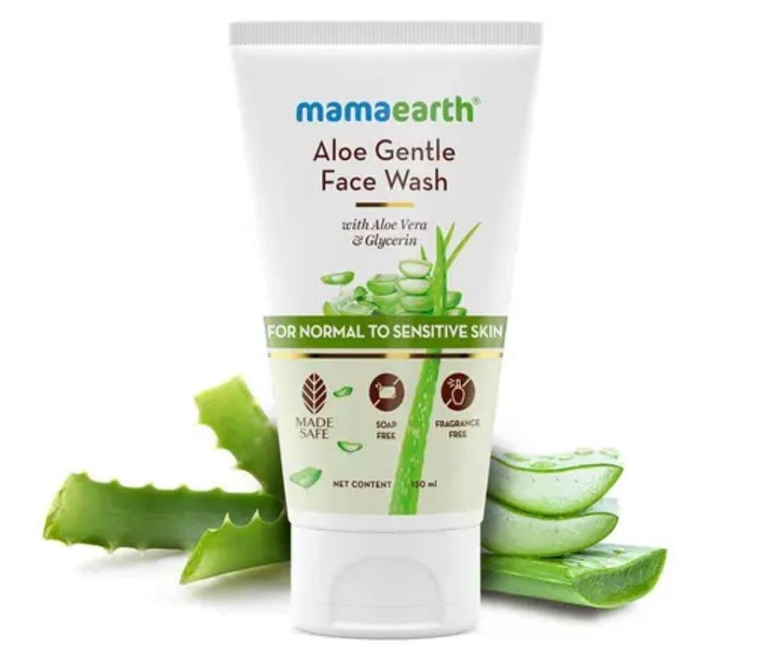 Mamaearth Aloe Gentle Face Wash | With Aloe Vera & Glycerin | For Sensitive, Dry to Normal Skin | 150ml × Pack of 2 - Image 4