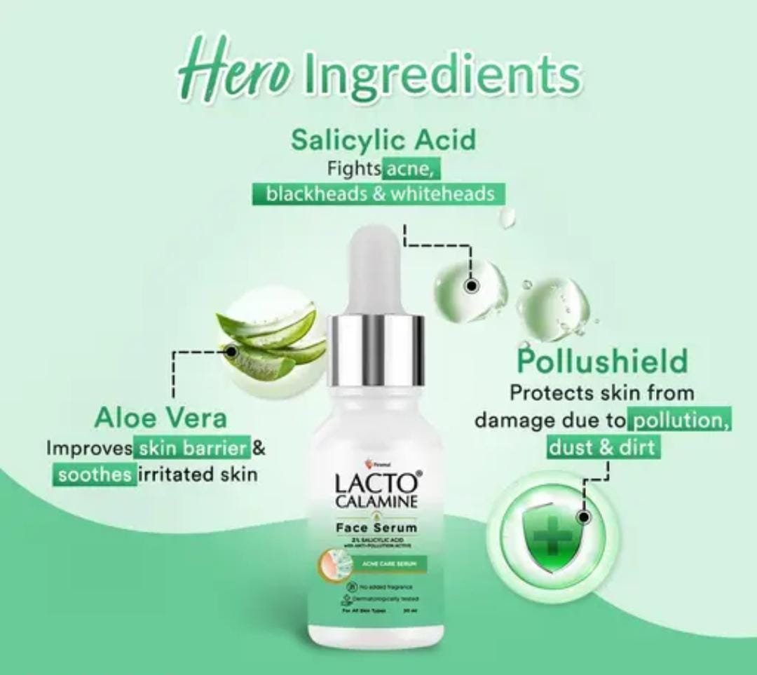 Lacto Calamine 2% Salicylic Acid Face Serum | 30ml | For Acne, Blackheads, Oil Control & Pores | Dermatologically Tested & Fragrance-Free - Image 2