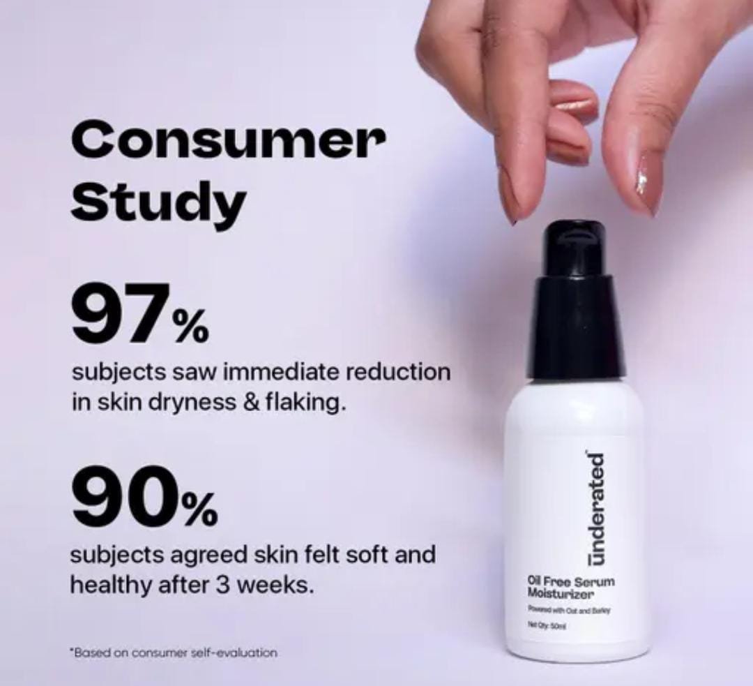 Underated Oil-Free Serum Moisturizer | Powered with Oat & Barley | Regulates Oil & Provides Long-Lasting Hydration | 50g - Image 4