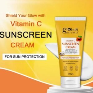 Globus Naturals Vitamin C Sunscreen Cream | With Coconut & Papaya | Sun Protection for All Skin Types | 100gm Single Pack