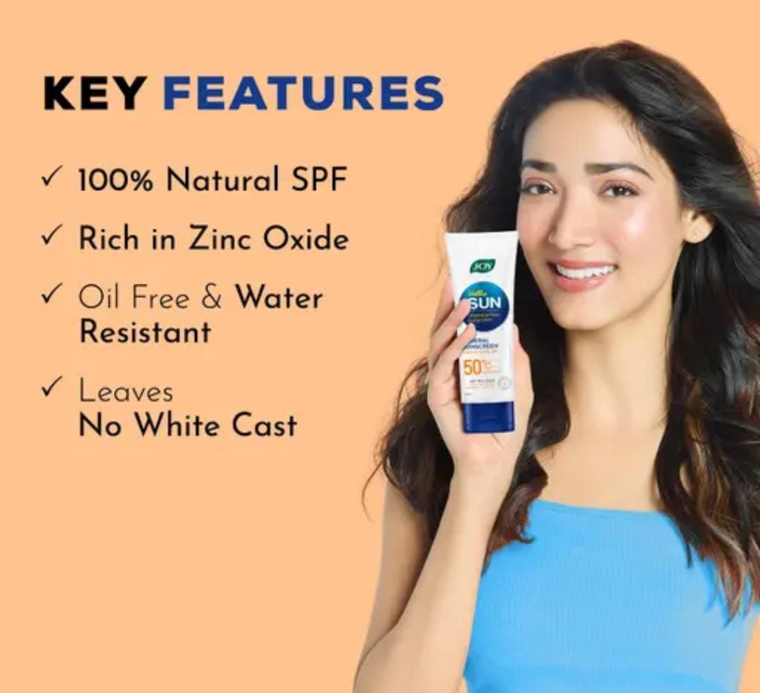 Joy SPF 50 PA++++ Mineral Sunscreen | With Zinc Oxide | Broad-Spectrum Protection | 50ml - Image 3