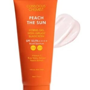 Conscious Chemist Peach The Sun Sunscreen SPF 50 PA++++ | With Vitamin C | Non-Greasy, No White Cast | UVA & UVB Protection | 50g