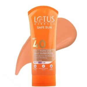 Lotus Herbals Safe Sun 3-in-1 Matte Look Daily Tinted Sunscreen SPF 40 PA+++ | Paraben-Free | No White Cast | Matte Finish | For All Skin Types | 50g