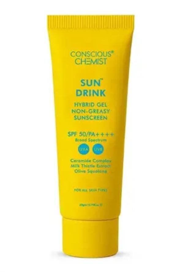 Conscious Chemist Dewy Ceramide Sunscreen SPF 50 PA++++ | UVA/UVB & Blue Light Protection | Fragrance-Free | For Oily & All Skin Types | Sun Drink | 20g
